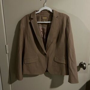 Talbots Italian Wood Tan Blazer Size 12